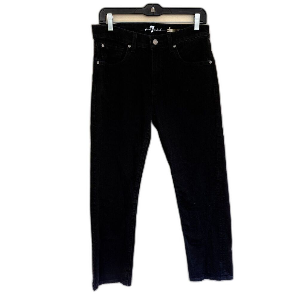 7 For All Mankind Slimmy Black Slim Straight Jeans Size 30 x 27
